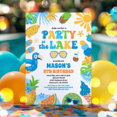 Feest op het Lake Summer BBQ verjaardagsfeestje Kaart