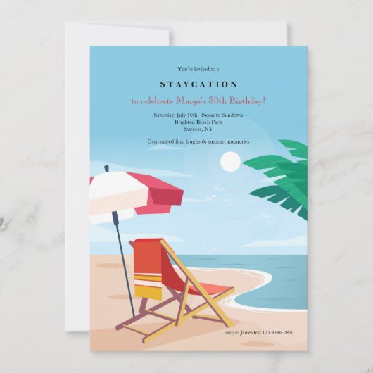 Feest op het strand kaart (Voorkant)