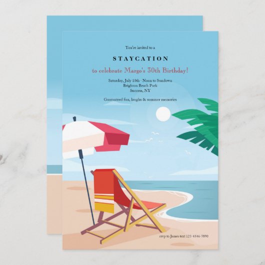 Feest op het strand kaart (Voorkant / Achterkant)