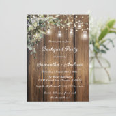 Feest op maat in de achtertuin met een rustieke th kaart (Staand voorkant)