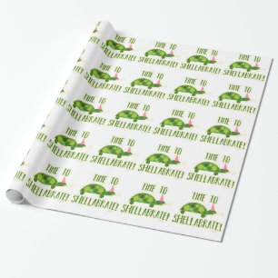 Feest op tijd om Turtle Thema te vieren Cadeaupapier