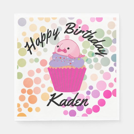 Feest op Verjaardag Blobfish Paper Bord Servet (Voorkant)