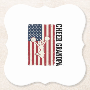 Feest opa Patriottisch vintage vlag shirt ontwerp_ Kartonnen Onderzetters