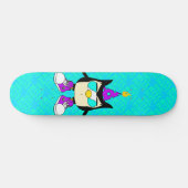 Feest OWL Nite™ Merk Teal Sky Skateboard (Horizontaal)