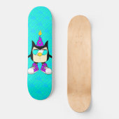 Feest OWL Nite™ Merk Teal Sky Skateboard (Voorkant)