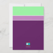 FEEST! Paarse en groene uitnodiging (Achterkant)