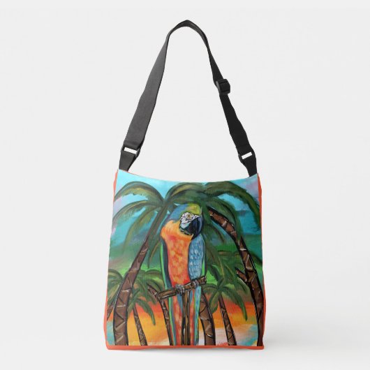 Feest Papegaaien Crossbody Tas (Voorkant)