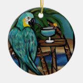 Feest Papegaaien Keramisch Ornament (Voorkant)