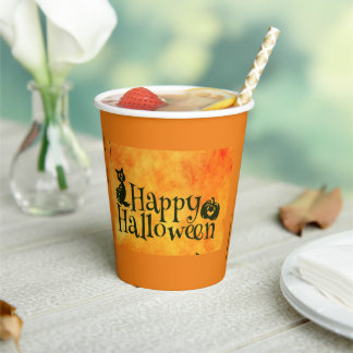 Feest Papieren Bekers Halloween Zwarte Kat