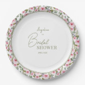 Feest papieren bord voor een pastel bruidsdouche. (Voorkant)