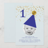 Feest Pet - 1e verjaardag Uitnodiging (Voorkant / Achterkant)