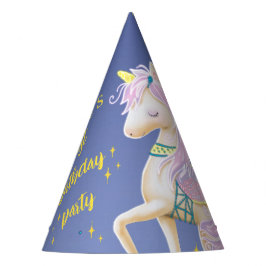 Feest Pet voor de eerste verjaardag met eenhoorn. Feesthoedjes