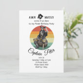 Feest Piraten Skelet Uitnodiging (Staand voorkant)