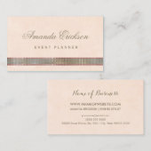 Feest planner met glans Blush Visitekaartje (Voorkant / Achterkant)