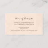 Feest planner met glans Blush Visitekaartje (Achterkant)