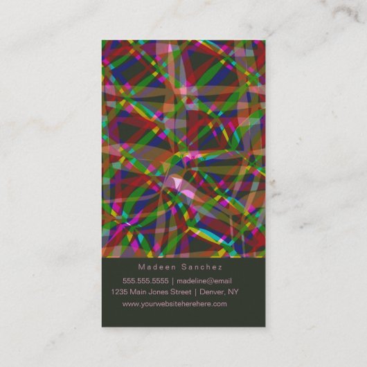 Feest Planner Streamers QR Code Visitekaartje (Achterkant)