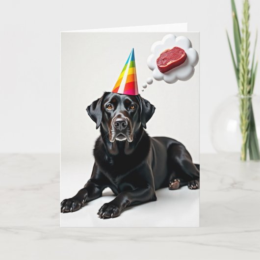 Feest Pup Vlees Wens Kaart (Voorkant)