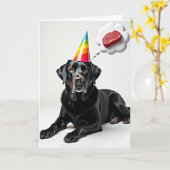 Feest Pup Vlees Wens Kaart (Gele Bloem)