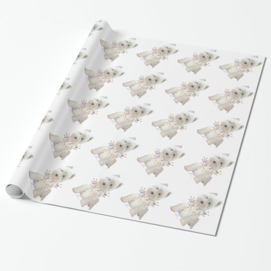 Feest Puppy Cadeaupapier (Uitgerold)