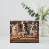 Feest Pups Briefkaart (Staand voorkant)