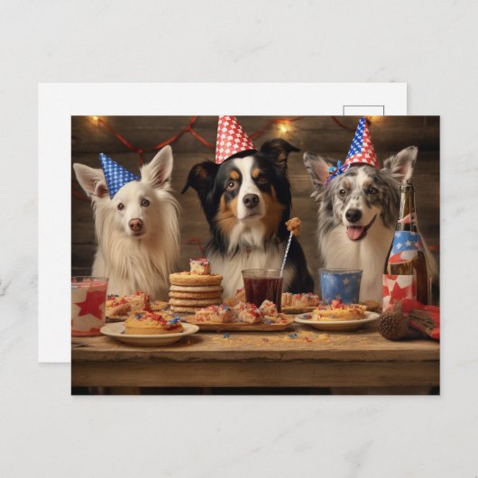 Feest Pups Briefkaart (Voorkant / Achterkant)