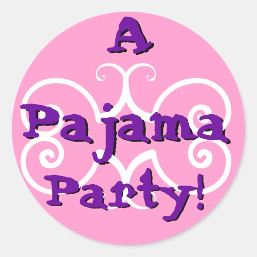 FEEST - Pyjama Feest met Feestelijke Cirkels Stick Ronde Sticker (Voorkant)