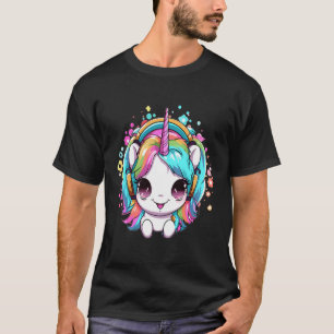 Feest Regenboog Eenhoorn Huis Muziek Festival DJ T-shirt