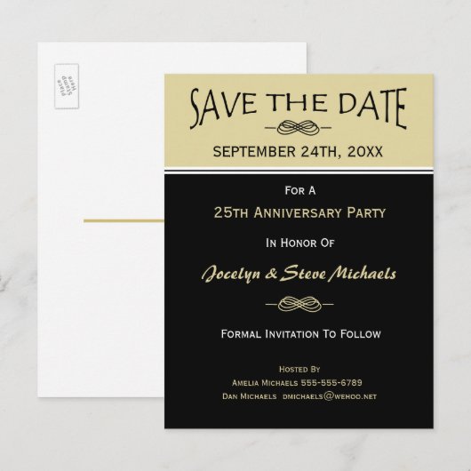 Feest, Reünie, Evenement Save the Date Briefkaart (Voorkant / Achterkant)