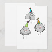 feest rotsers, feest, pret thema kaart (Voorkant / Achterkant)