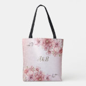 Feest Roze Aquarel Bloemen Glanzende Glitter Moder Tote Bag (Achterkant)