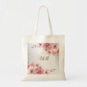 Feest Roze Aquarel Bloemen Glanzende Glitters Mode Tote Bag (Voorkant)