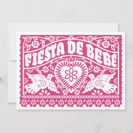 Feest Roze Liefde Vogels Vaandel Uitnodiging (Achterkant)