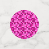 Feest Roze Pixels Confetti, Gepixelde Patroon Confetti (Kleine voorkant)