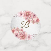 Feest Roze Waterverf Bloemen Glanzend Glitter Mode Confetti (Kleine voorkant)