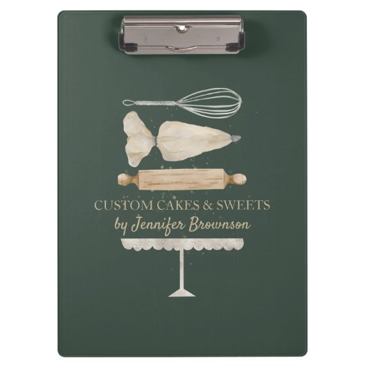 Feest sage groen Script Bakken Koken Klembord (Voorkant)