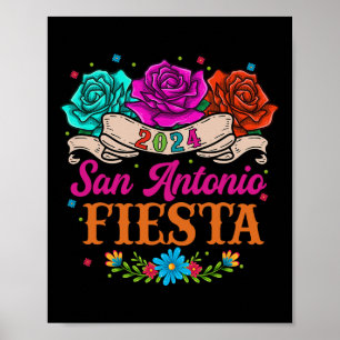 Feest San Antonio Texas Rozen Grappig Mexicaans Fe Poster