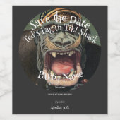 Feest Save the Date Tiki Bar Hut Shack Wijn Etiket (Enkel label)