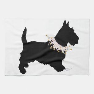 Feest Scottie in Silhouet Theedoek