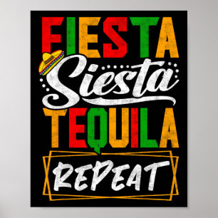 Feest Siesta Tequila Herhaal Mexico Mexicaans Cinc Poster