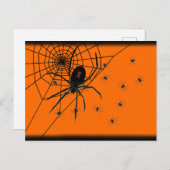 Feest Spinnen Uitnodigingskaart Uitnodiging Briefkaart (Voorkant / Achterkant)