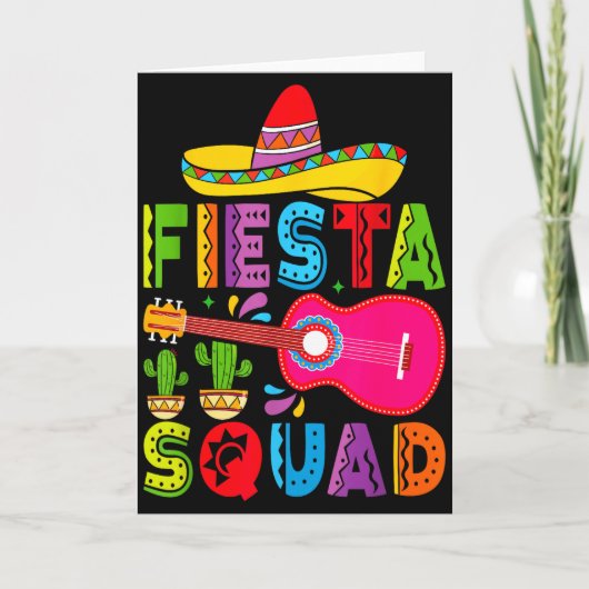 Feest squad bijpassende cinco de mayo familiefeest kaart (Voorkant)