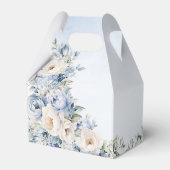 Feest Stof Blauw Aquarel Ivoor Bloemen Bladeren Bedankdoosjes (Achterkant)