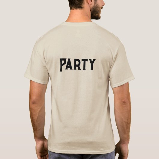 Feest T-Shirt Zand (Achterkant)