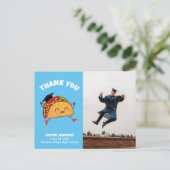 Feest Taco Afstudeer Foto Bedankt Briefkaart (Staand voorkant)