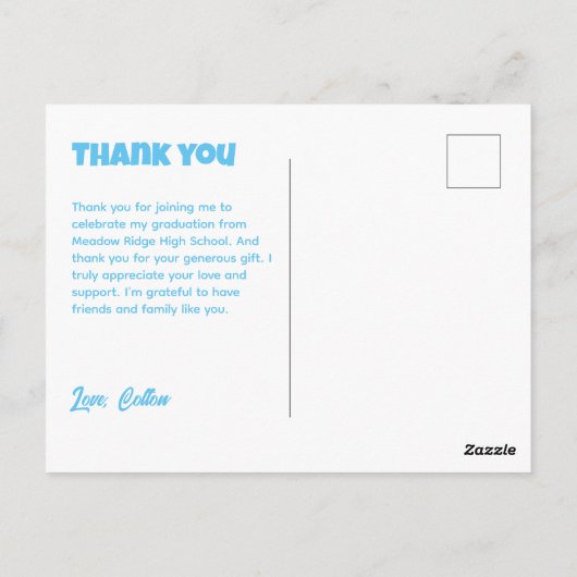 Feest Taco Afstudeer Foto Bedankt Briefkaart (Achterkant)