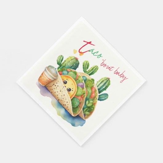 Feest Taco 'bout Baby Shower Schattig Leuk Modern Servet (Hoek)