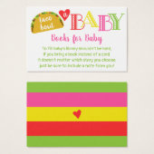 Feest Taco Over een Babemeisjeshulpfeest Breng een Visitekaartje (Voorkant /achterkant)