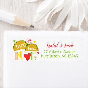 Feest Taco Over Liefde Kleurrijk Verloving Feestje Etiket