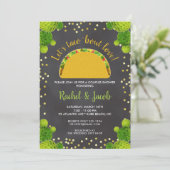 Feest Taco Over Liefde Koppel Bruiloft Borrel Kaart (Staand voorkant)