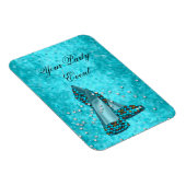 Feest Teal Blauwe Glitter Schoenen Magneet (Rechterzijde)